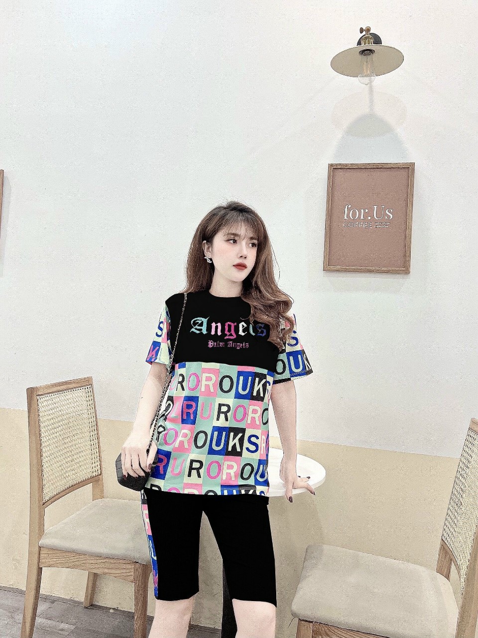SET BỘ THỜI TRANG FOM RỘNG PHỐI HỌA TIẾT - BTN 371